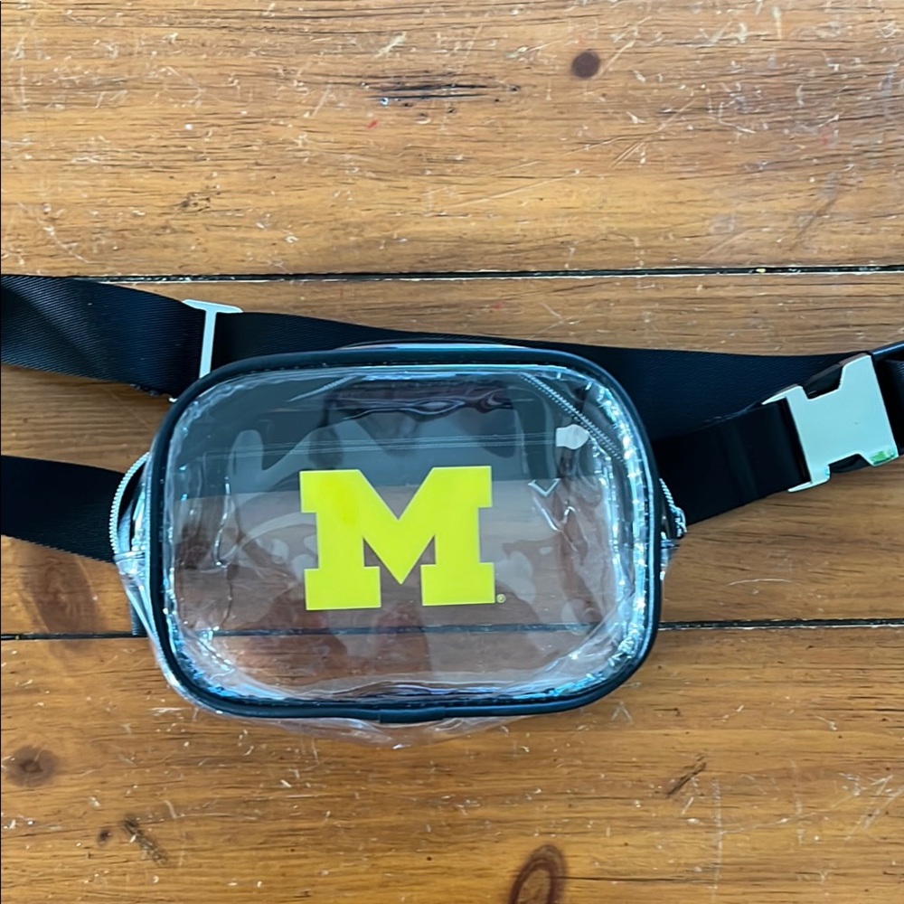 Clear Crossbody Bag with Yellow Logo